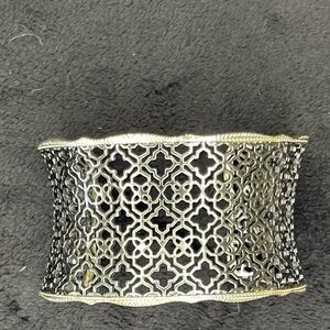 NWOT, Never worn. Kendra Scott Mesh black and gold cuff bracelet.